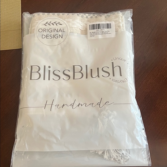 BlissBlush Handmade Cream and gray pillow cover.  1 12x20 1 20x20.  NWT - Picture 1 of 12